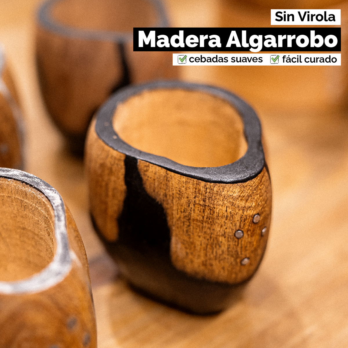 Mate Ranchero Cruz (Madera) - Negro