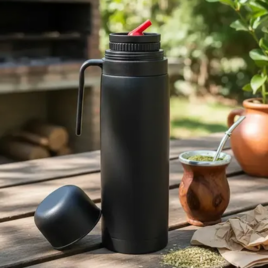 1 LT  Stainless Steel Vacuum Thermos - Black