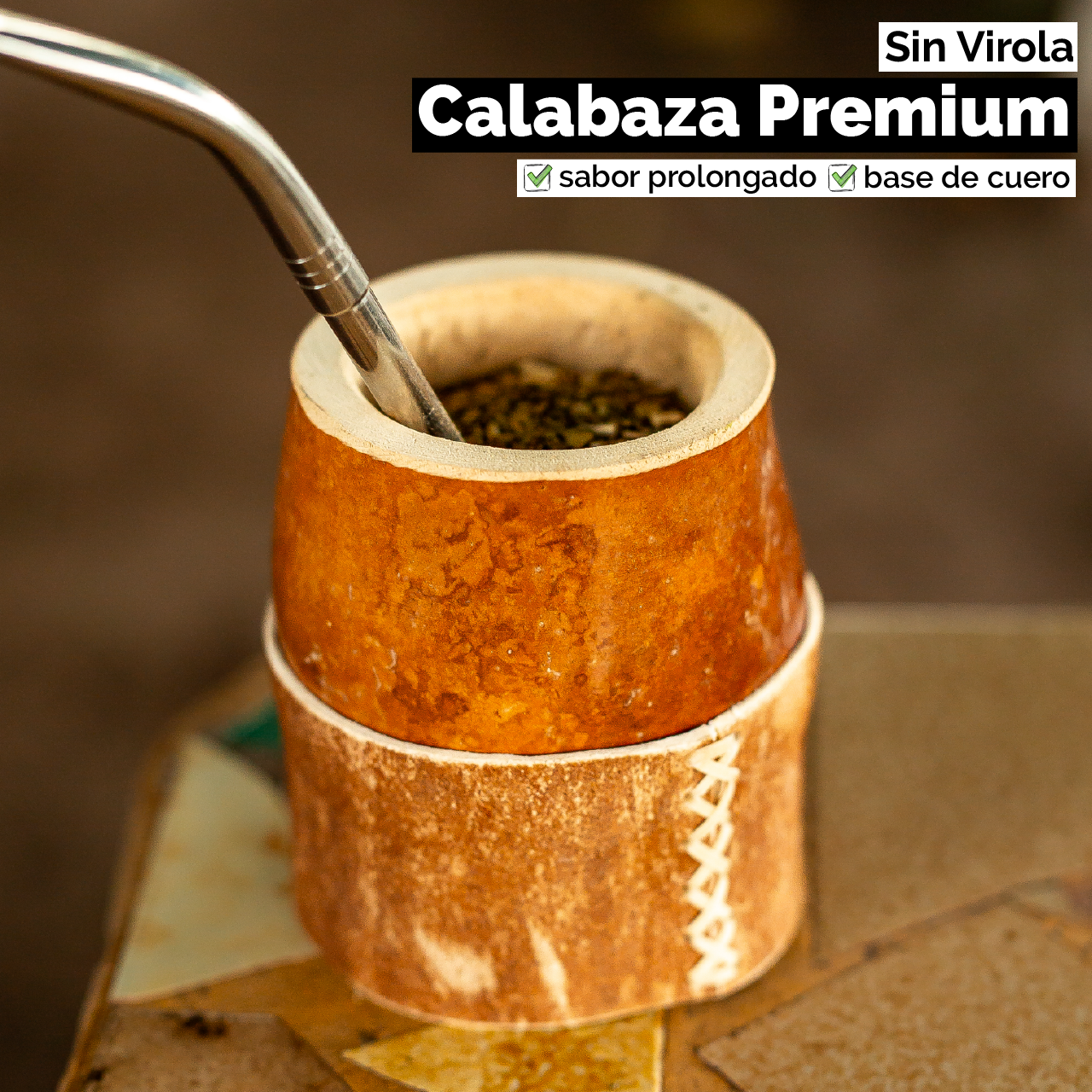 Mate Calabaza Criollo (con base) - Sin virola