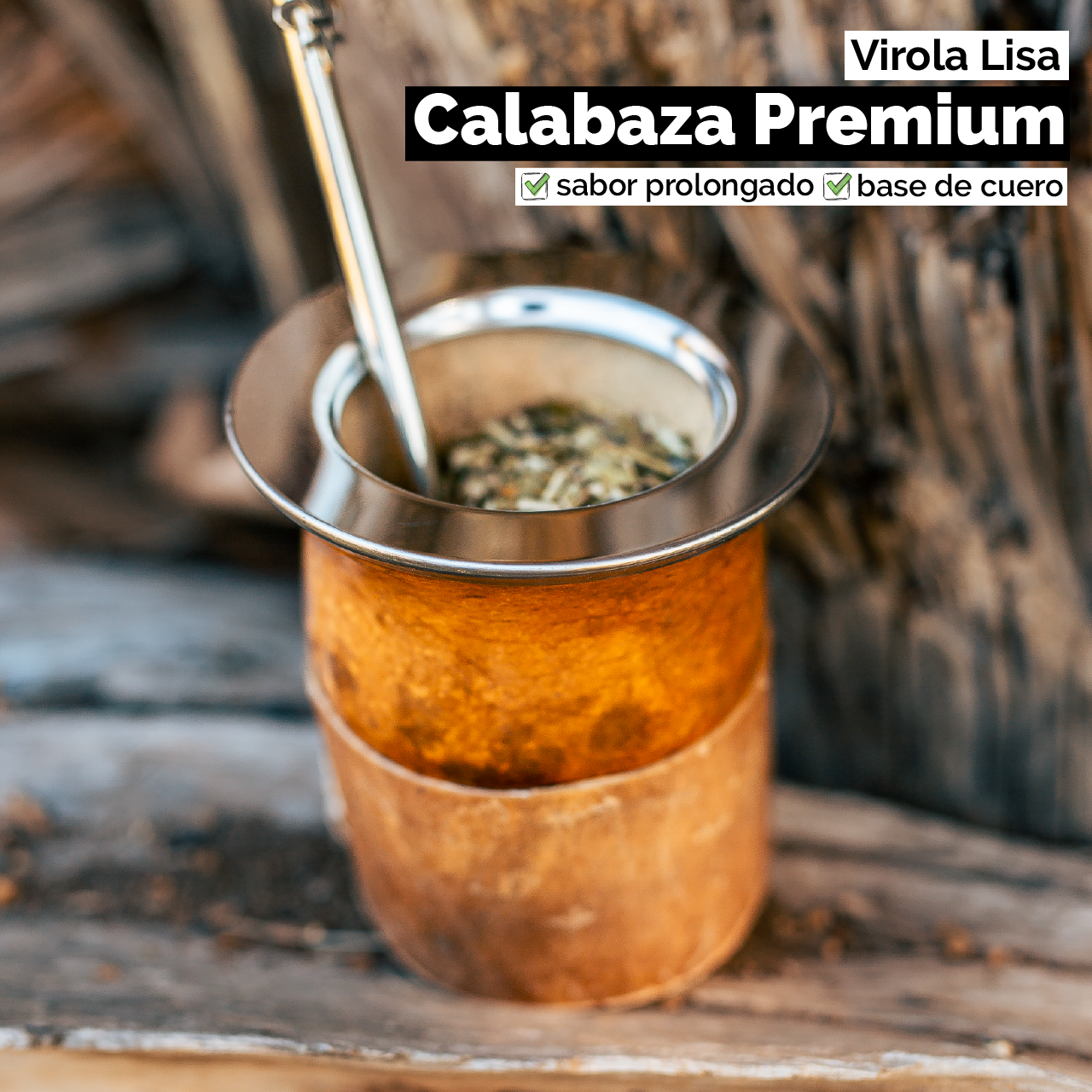 Mate Calabaza Criollo (con base) - Virola Acero