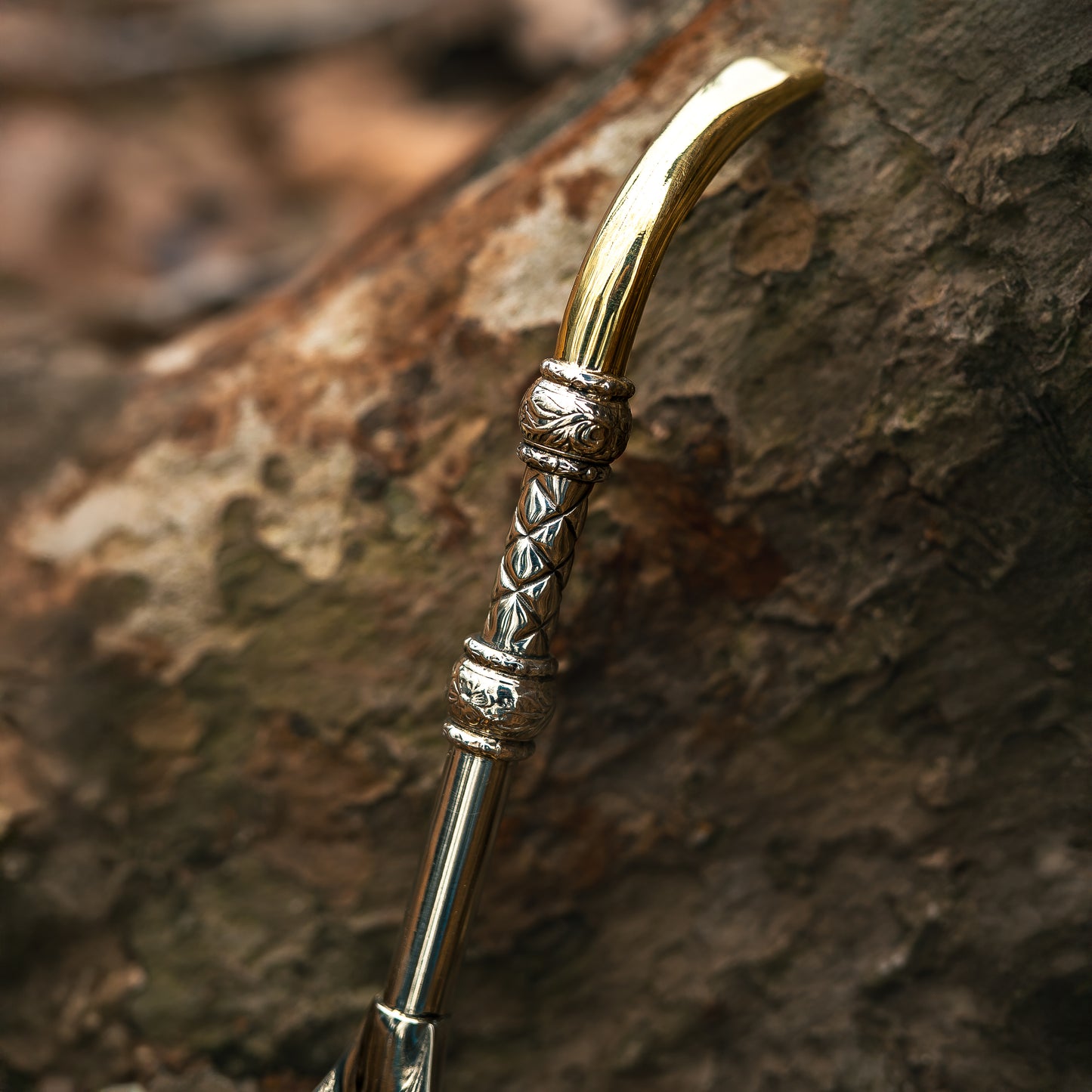 Curved & Chiseled Luxury Wide Metal Straw (Bombillon) - Nickel Silver (Alpaca)