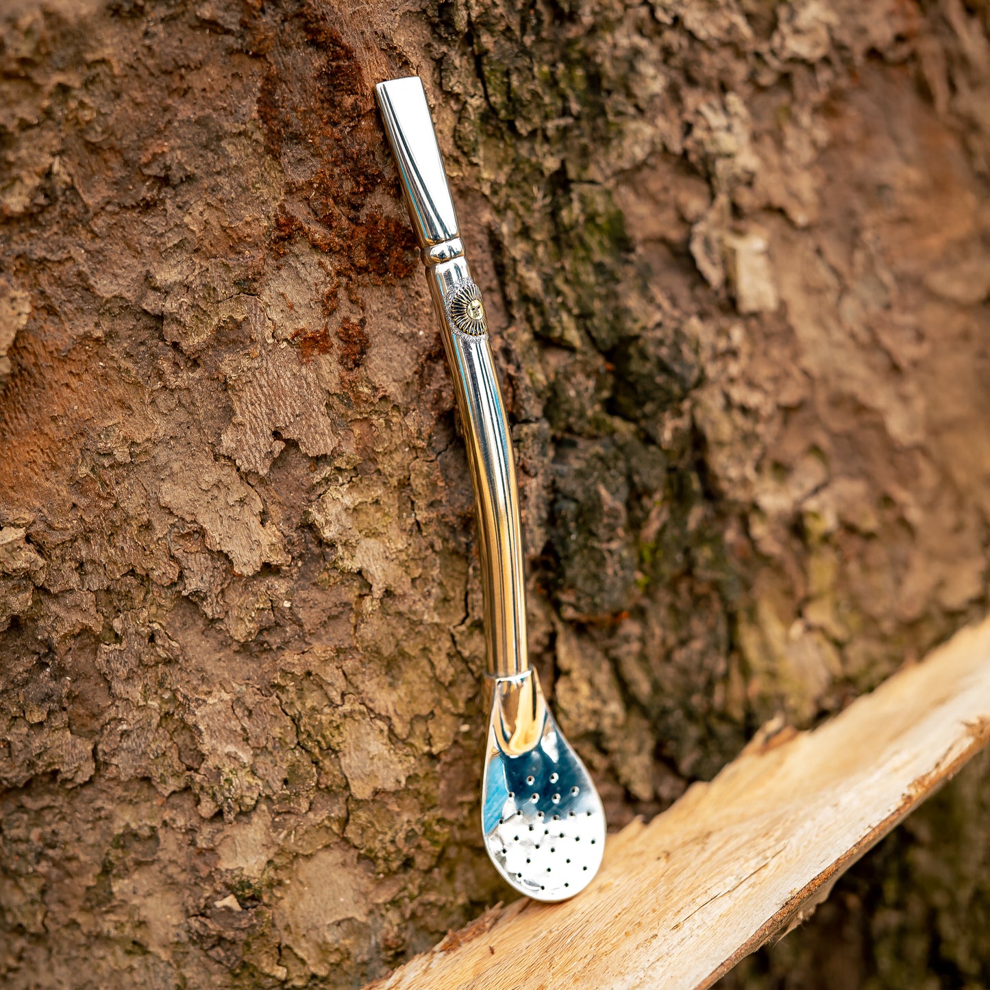 Curved & Chiseled Luxury Wide Metal Straw (Bombillon) - Nickel Silver (Alpaca)